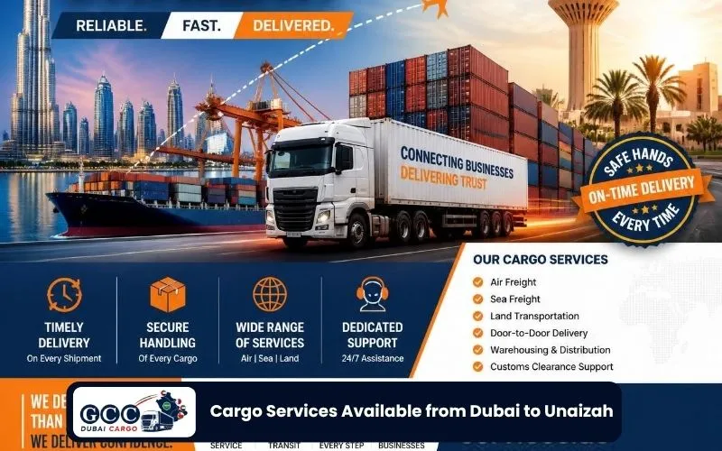 Cargo Services Available from Dubai to Unaizah