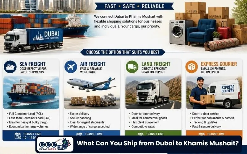 What Can You Ship from Dubai to Khamis Mushait