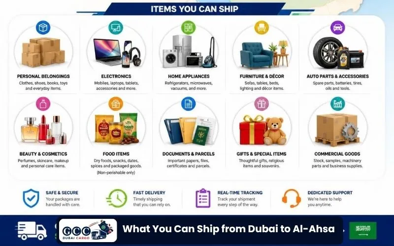 What You Can Ship from Dubai to Al-Ahsa